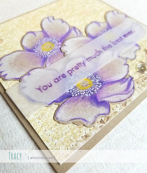 Best Ever floral card close-up by Tracy @whoistracy.com