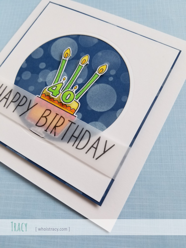 Bokeh Birthday card detail by Tracy @whoistracy.com