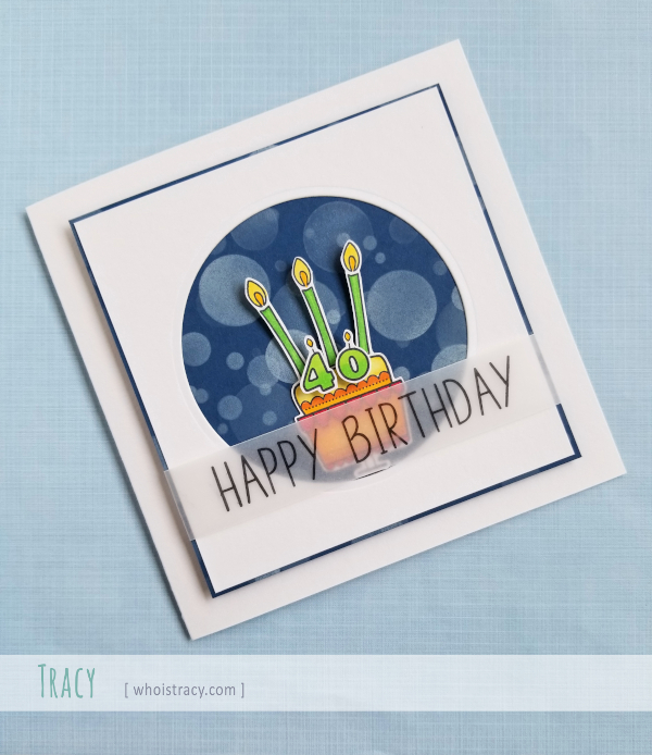 Bokeh Birthday card front by Tracy @whoistracy.com