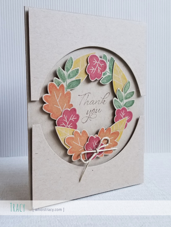 Fall wreath card by Tracy @whoistracy.com