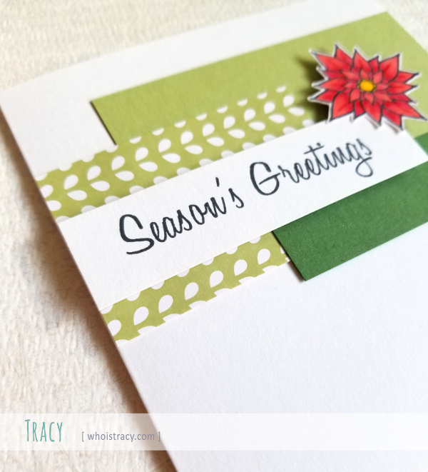 Green Seasons Holiday card detail by Tracy @whoistracy.com