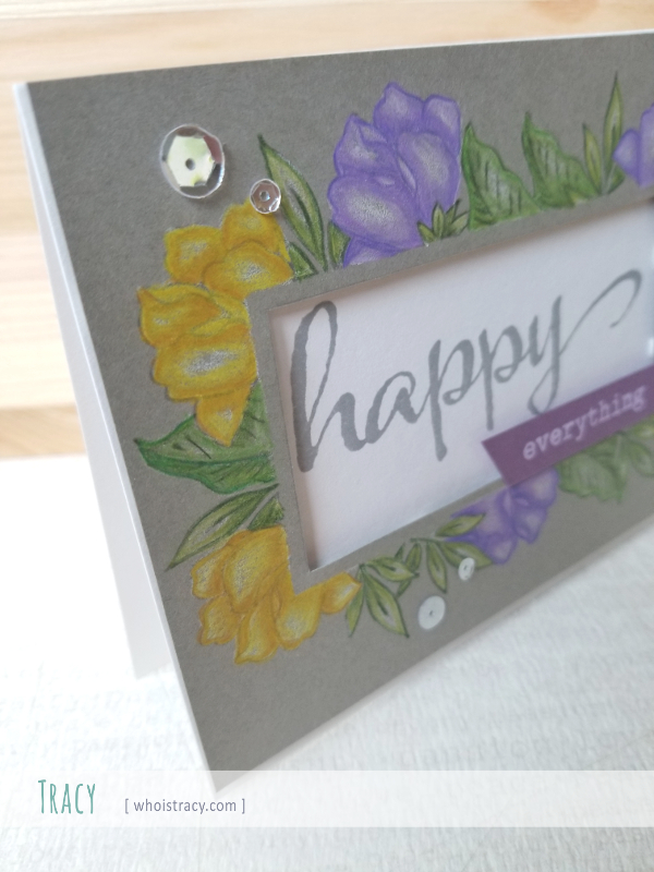 DIY Leafy Frames card close-up by Tracy @whoistracy.com